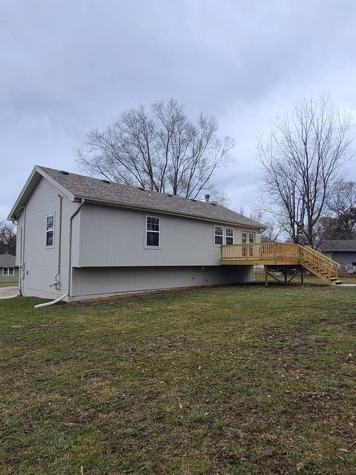 Rear exterior with new deck